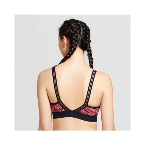 XS X-SMALL Champion C9 N9609 Strappy V-Back Wire Free Sports Bra Neon Flare NWT - Picture 9 of 10